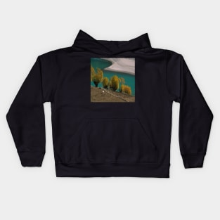 Beautiful landscape, water, trees Kids Hoodie